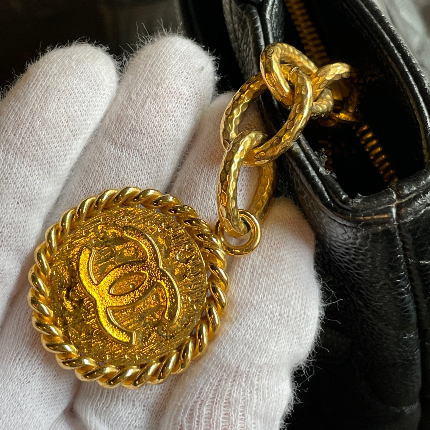 0027 シャネル 復刻トート キャビアスキン ブラック